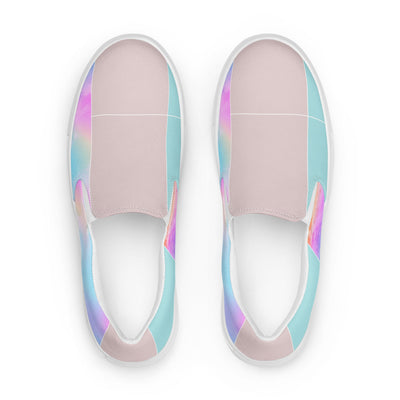 Womens Slip-on Canvas Shoes Pastel Colorblock Watercolor Illustration