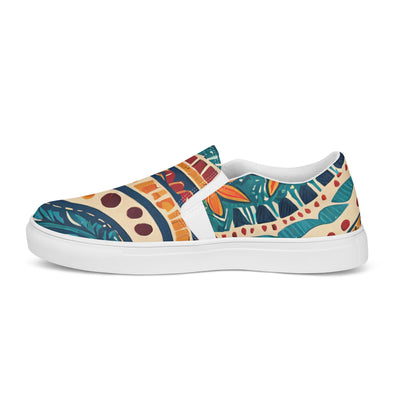 Womens Slip-on Canvas Shoes Tropical Floral Pattern 61374