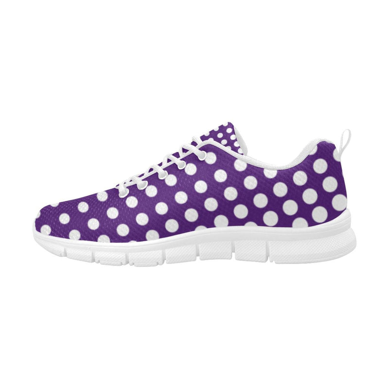 Sneakers for Women, Purple and White Polka Dot - Running Shoes