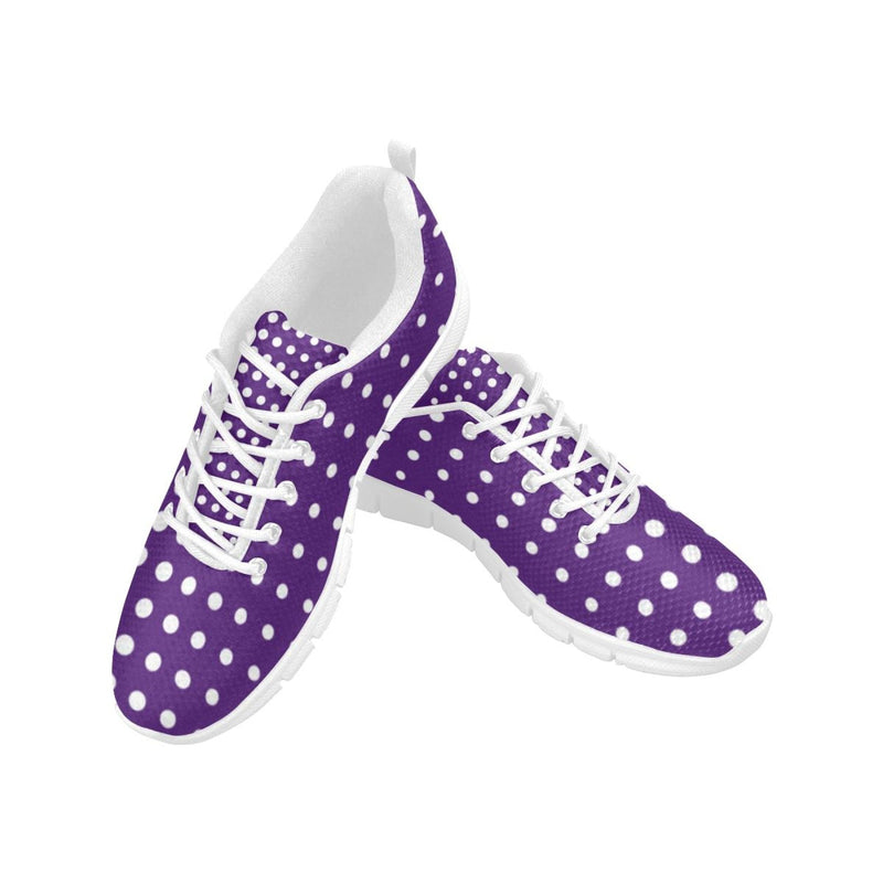 Sneakers for Women, Purple and White Polka Dot - Running Shoes