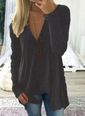 V-Neckline Solid Loose Long X-line Sweaters