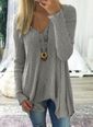 V-Neckline Solid Loose Long X-line Sweaters